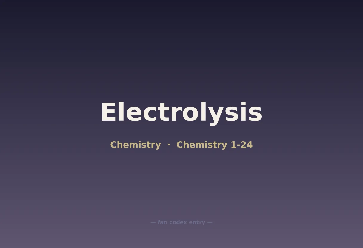 Electrolysis
